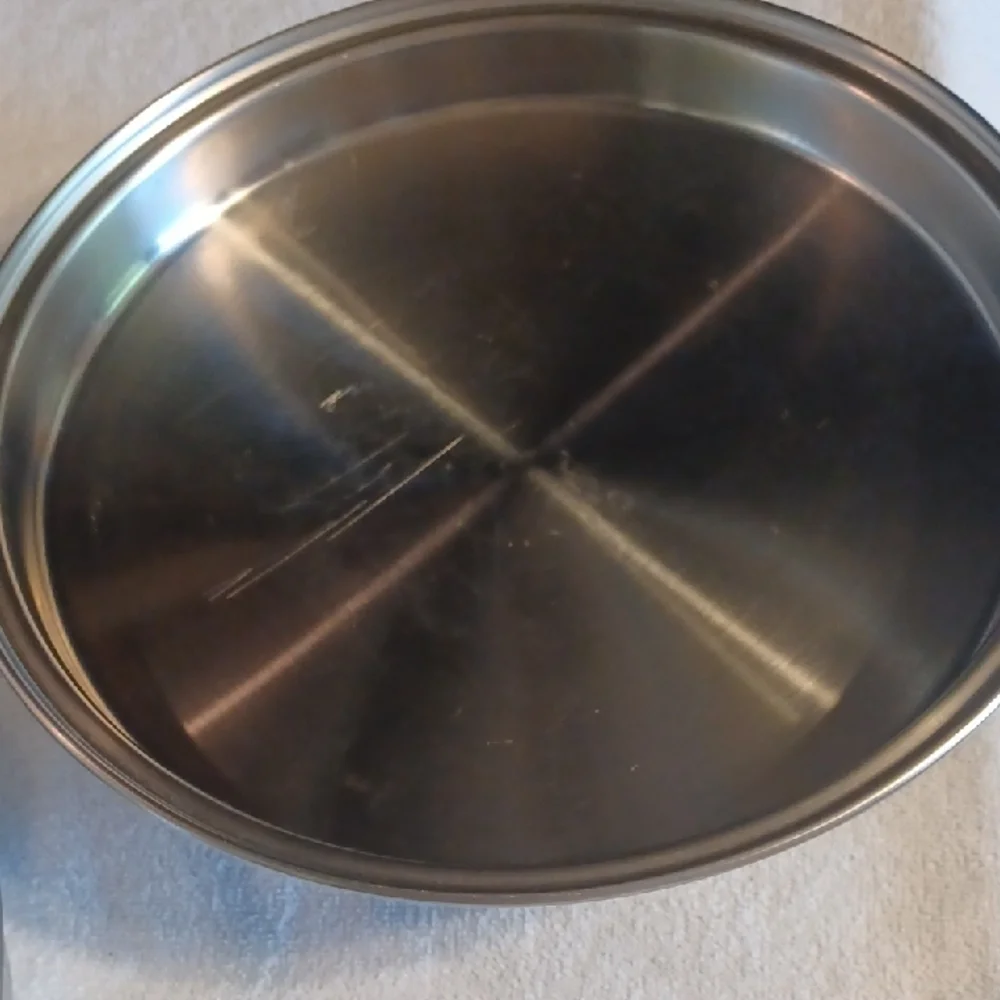 Elegant Silver Cookware with Black Handle 18-8 Stainless Steel Frying Pan